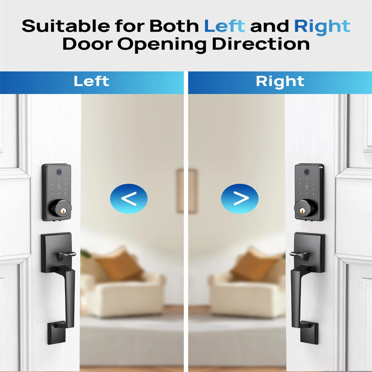 Blacksmith DL0102 Smart Lock with Front Door Handle Set Fingerprint Electronic Lock