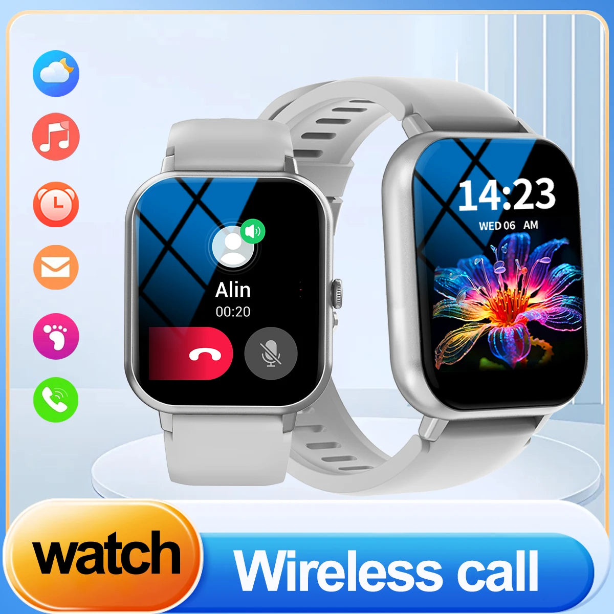 Smart watch with multiple sports modes, wireless calls, weather forecast,