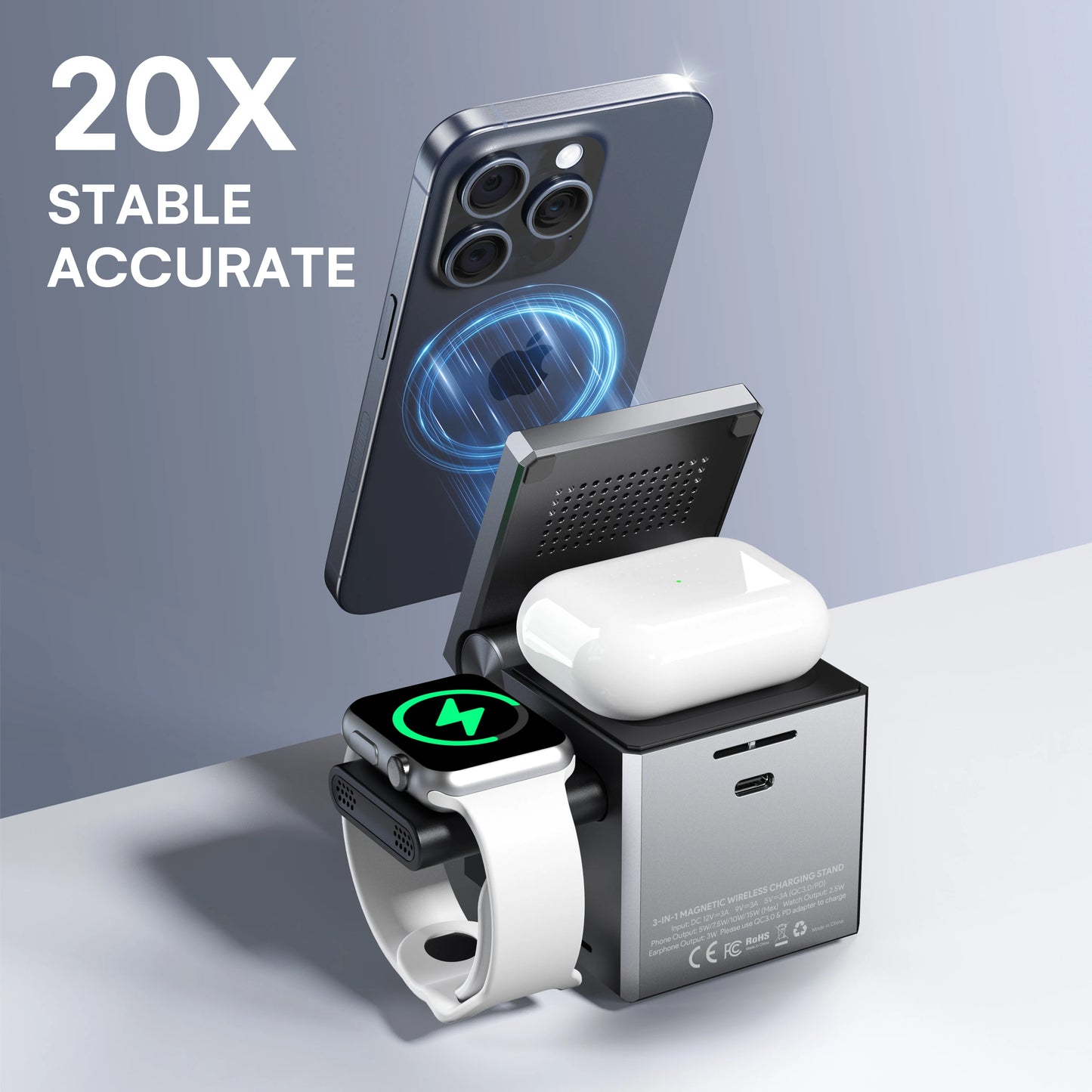 3 in 1 Charging Station Multiple Devices Apple, MagSafe