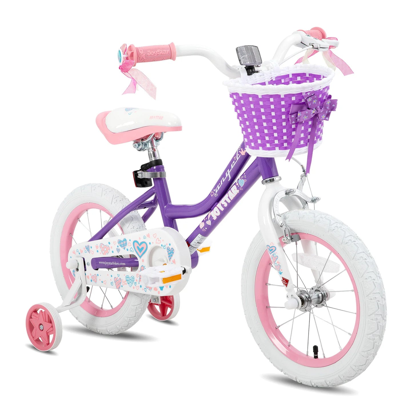 Colorful Girls Bike with Basket & Training Wheels 12 14 16 18