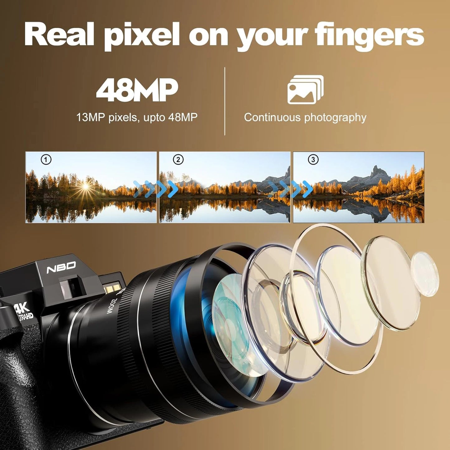 Digital Camera 48MP 4K Video Camera 3.0 Inch Flip Screen Camcorder