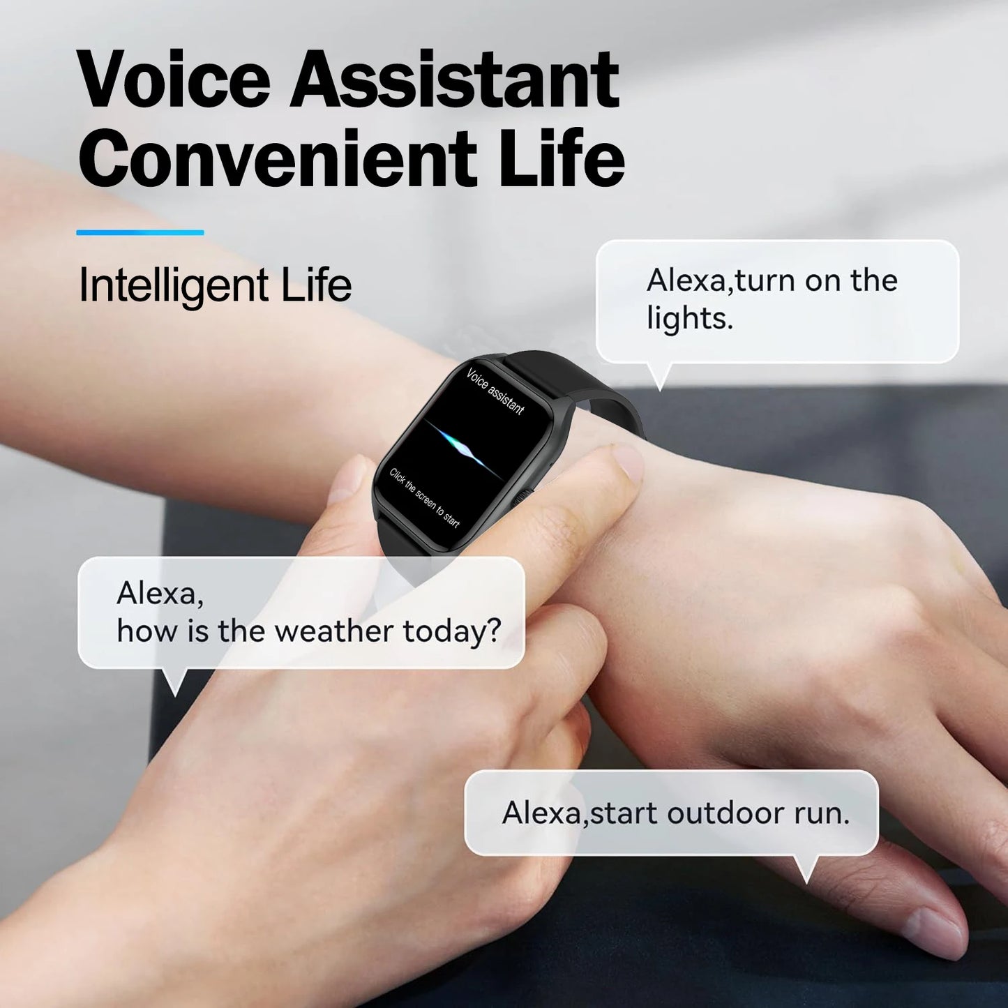 AI Voice Smart Watch for Men Women, HD Screen Activity Trackers