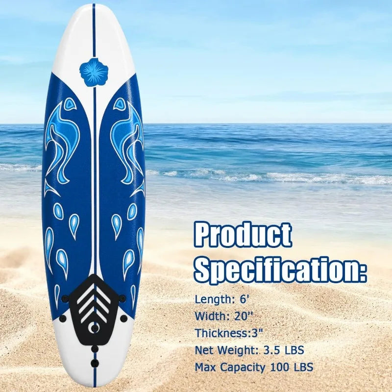 Surfboard, 6FT Stand Up Paddle Board with Removable Fins