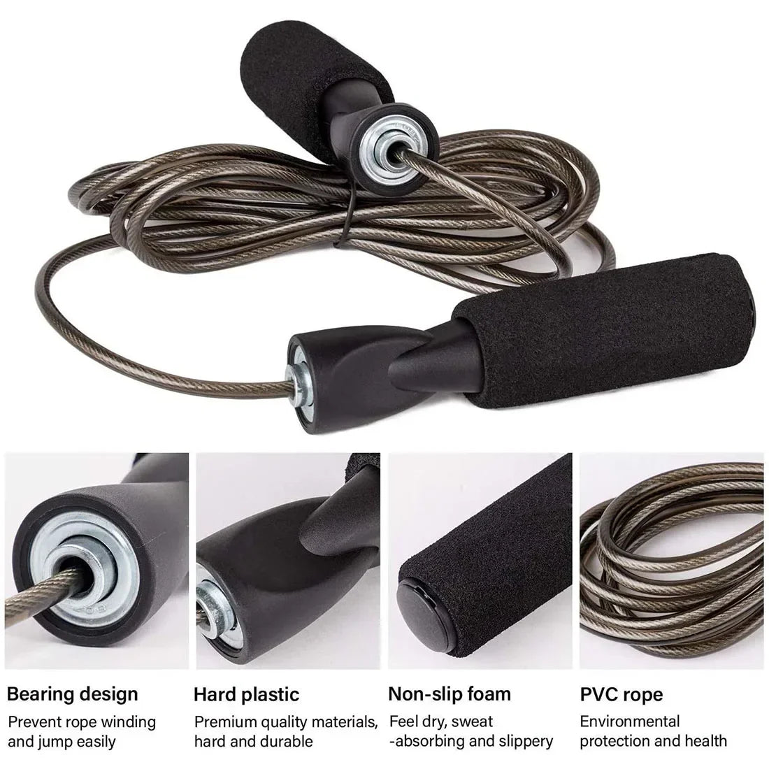Adjustable Wire Jump Rope Speed Skipping Workout Fitness