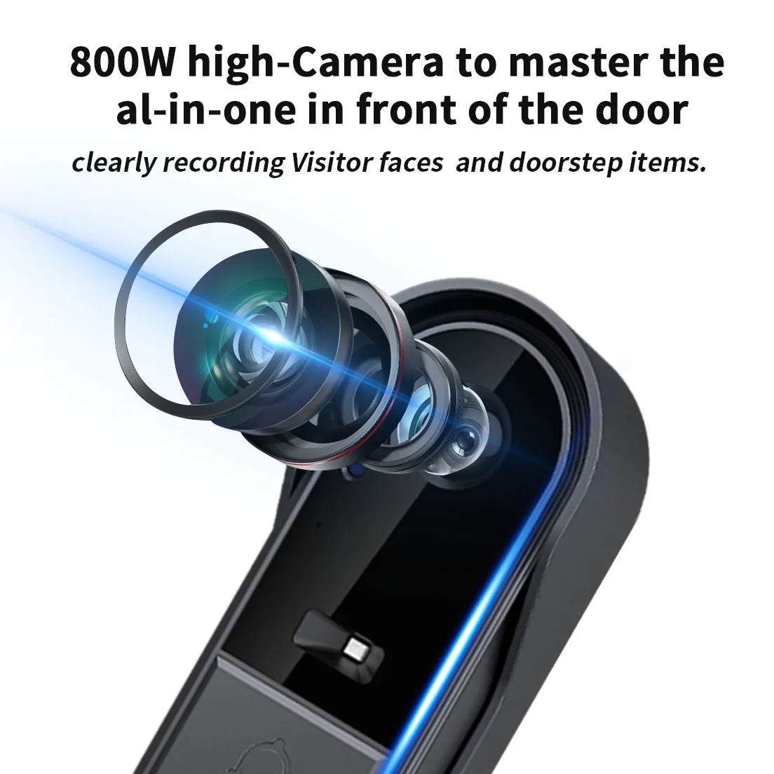 WiFi wireless smart video doorbell, Two-way outdoor 1080P HD camera, Wireless intercom voice,
