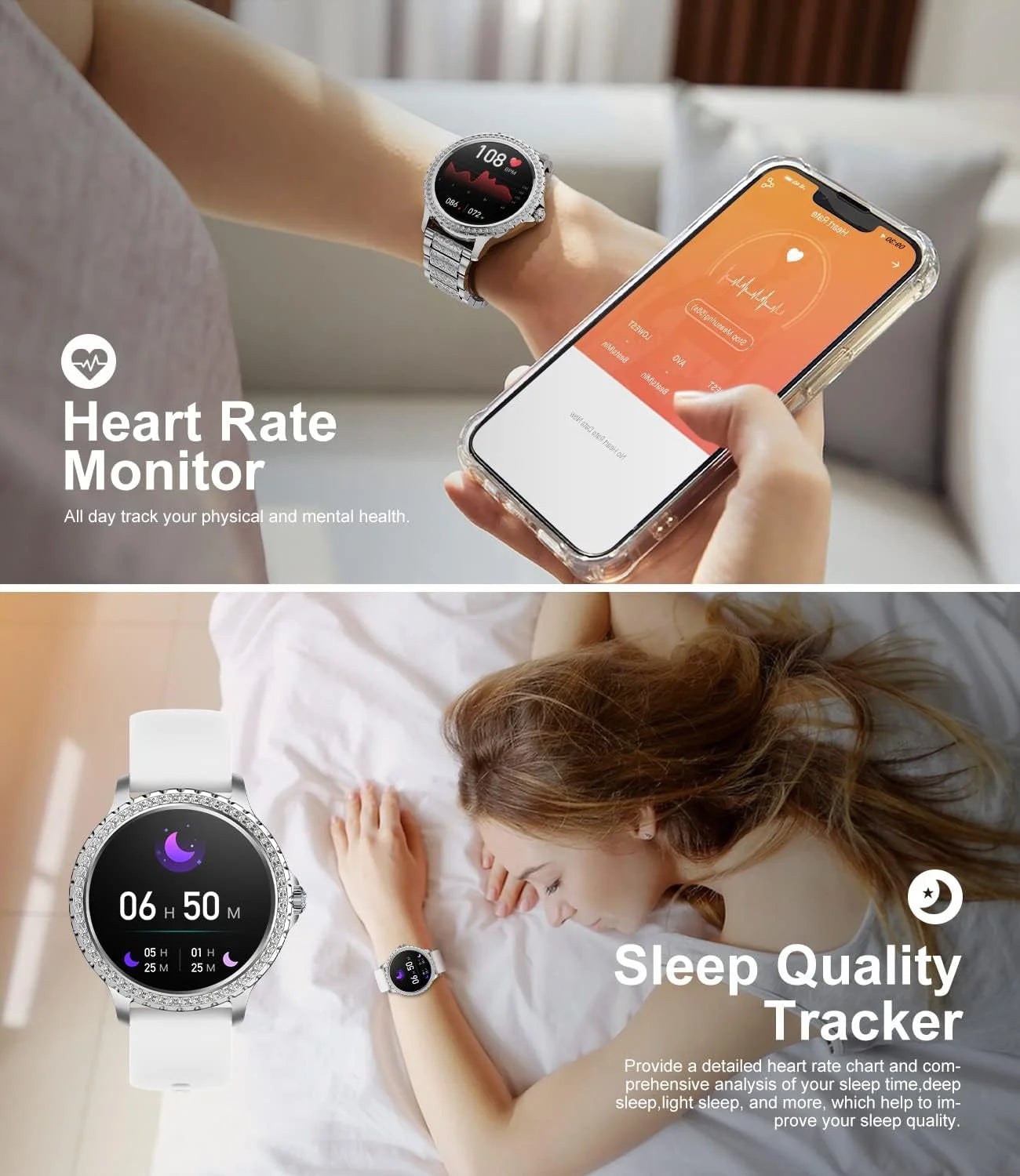 Smart Watches for Women, HD Fitness Tracker Watch with Answer