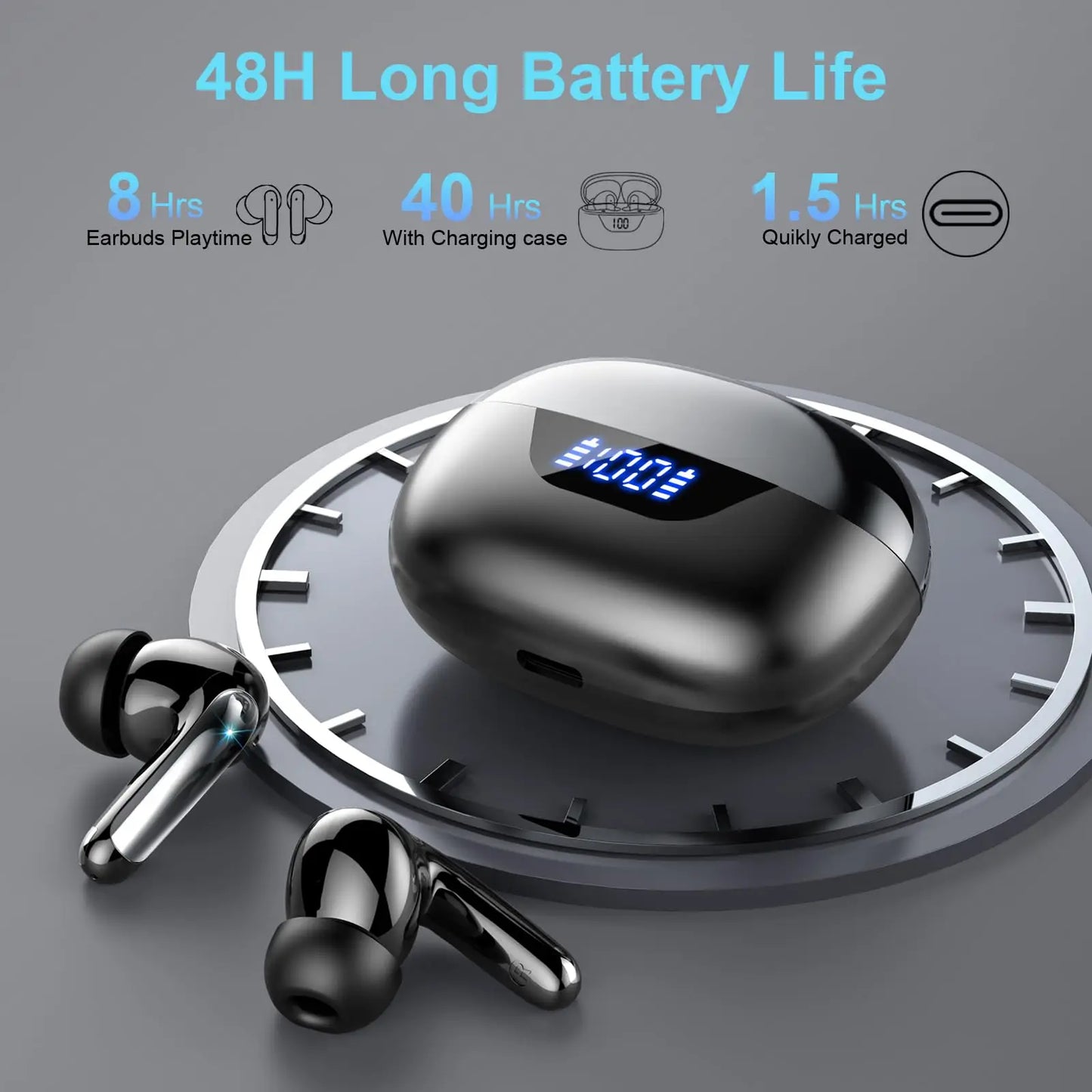 Wireless Headphones,Bluetooth 5.3 Stereo Earphones