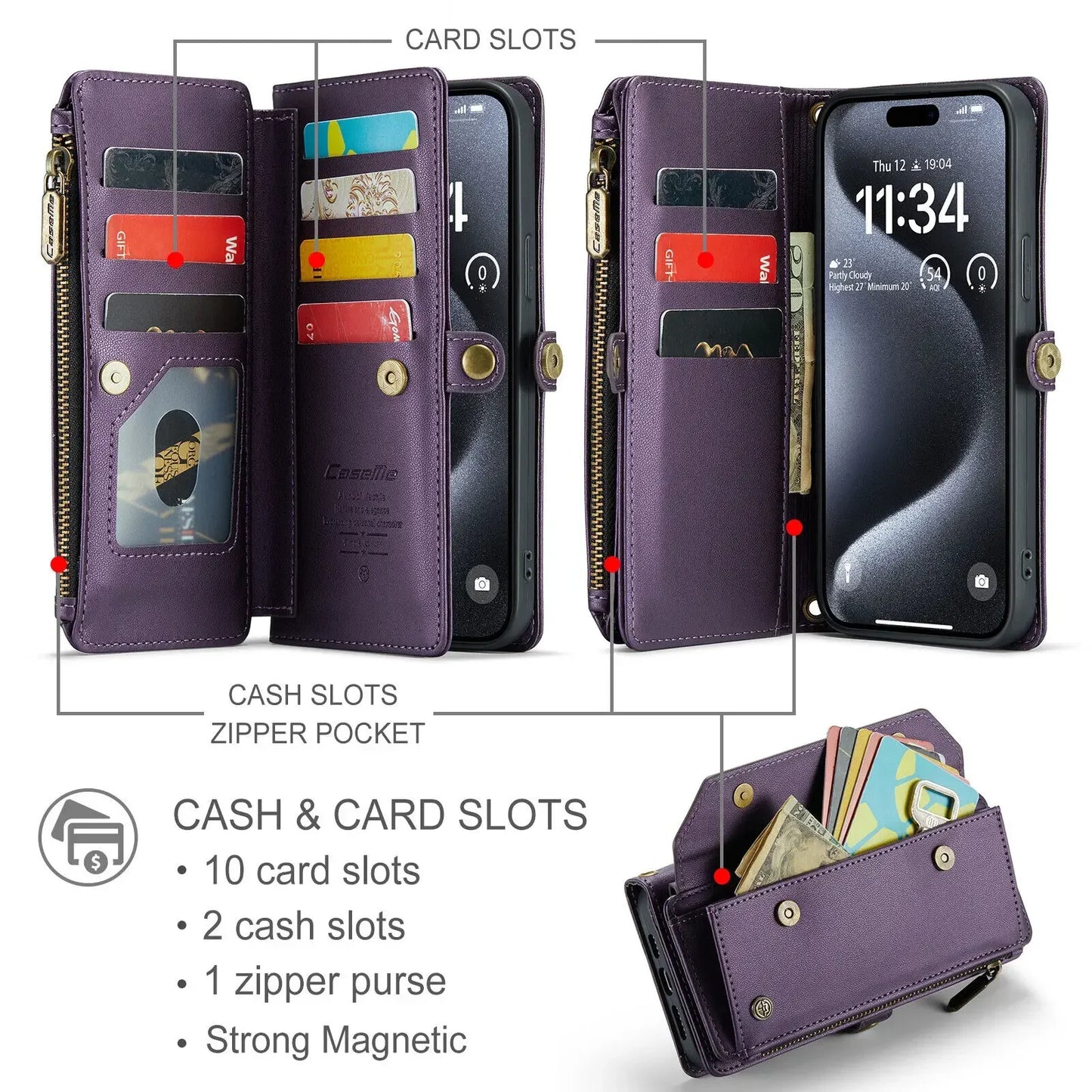 Crossbody for iPhone 16 15 14 13 12 11 Pro Max XS XR SE Case Wallet Card Holder