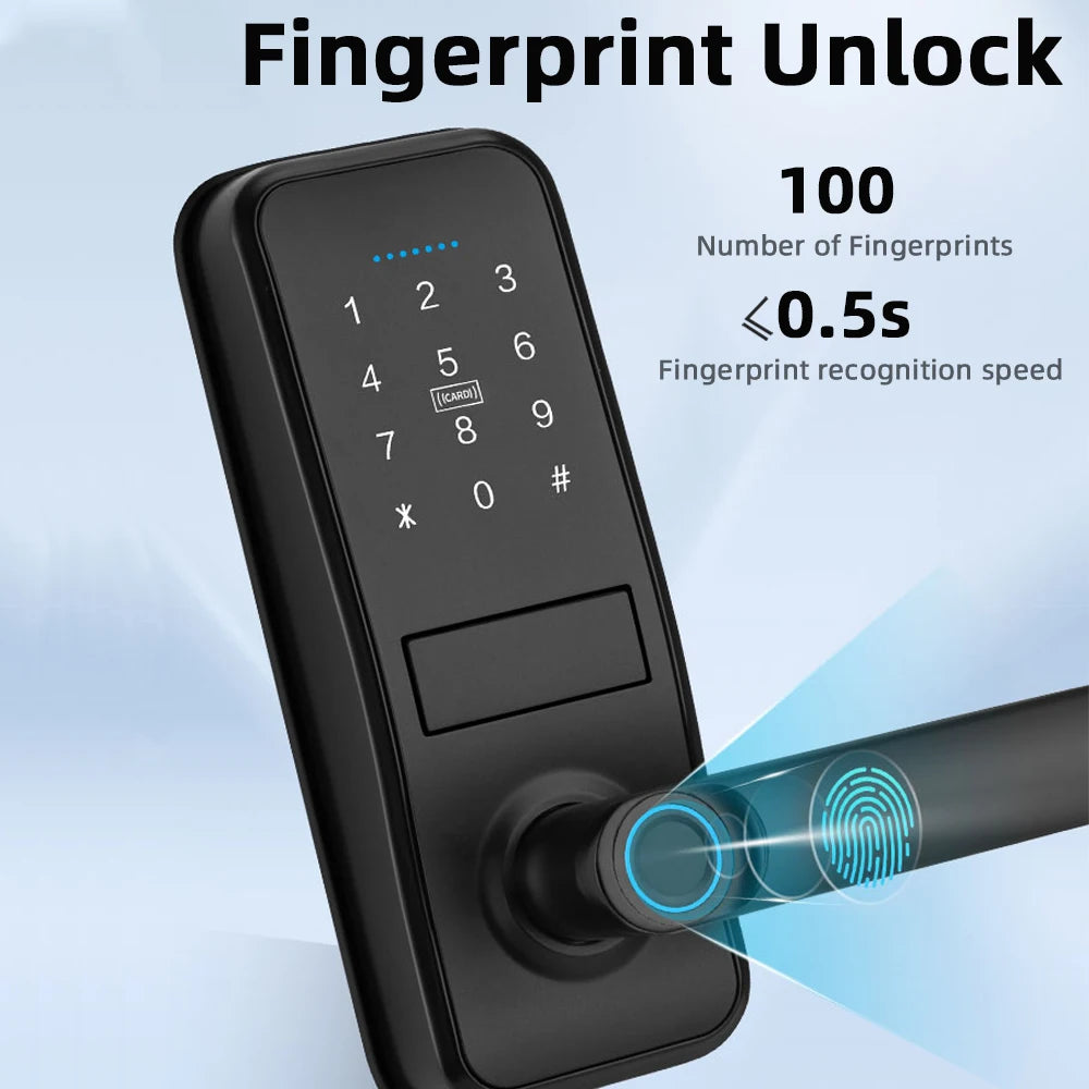 Smart Biometric Fingerprint Door Lock Electronic Lock Tuya App Set