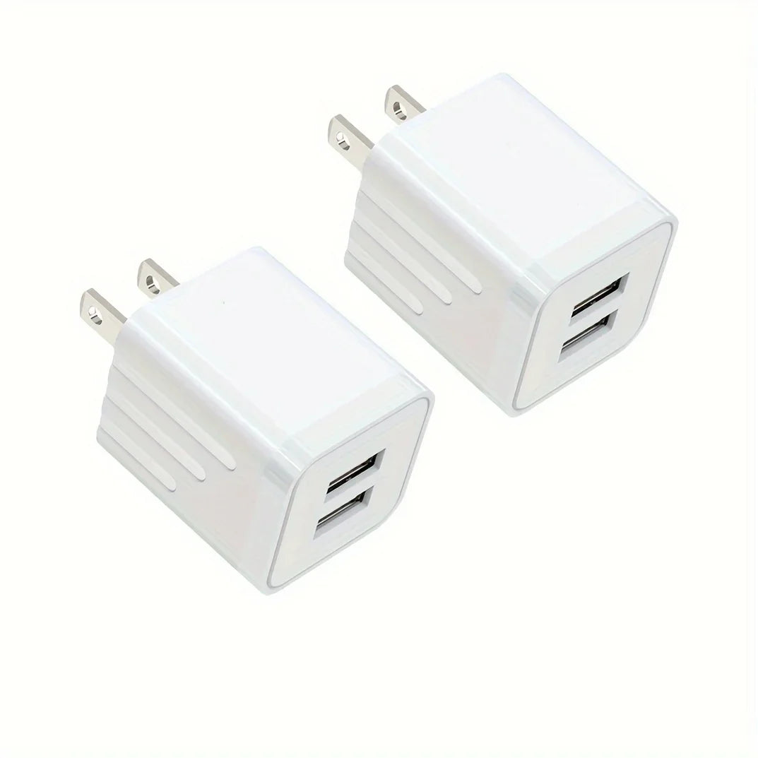 2.1A Dual Port USB Plug Power Adapter Charger Block Plug Cube