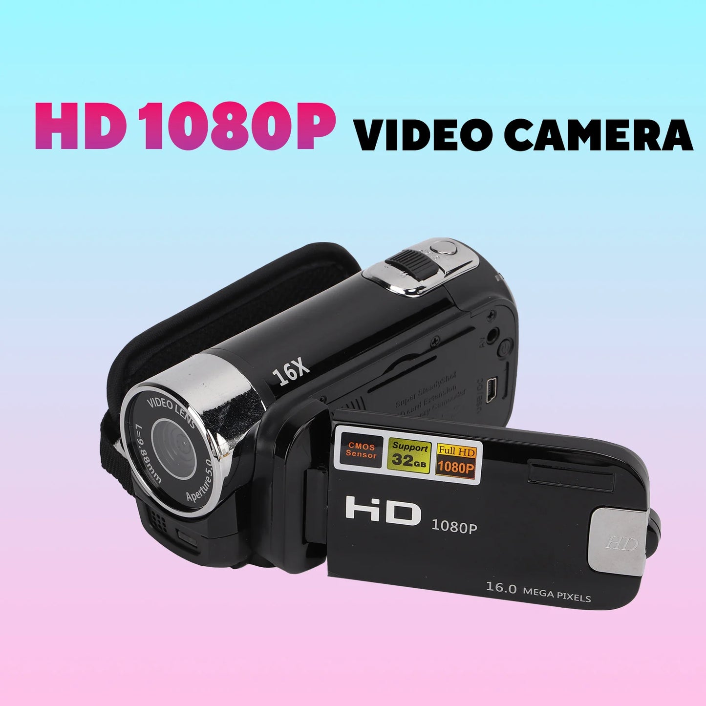 Video Camera Camcorder Full HD 4K 48MP Camera Recorder 270°
