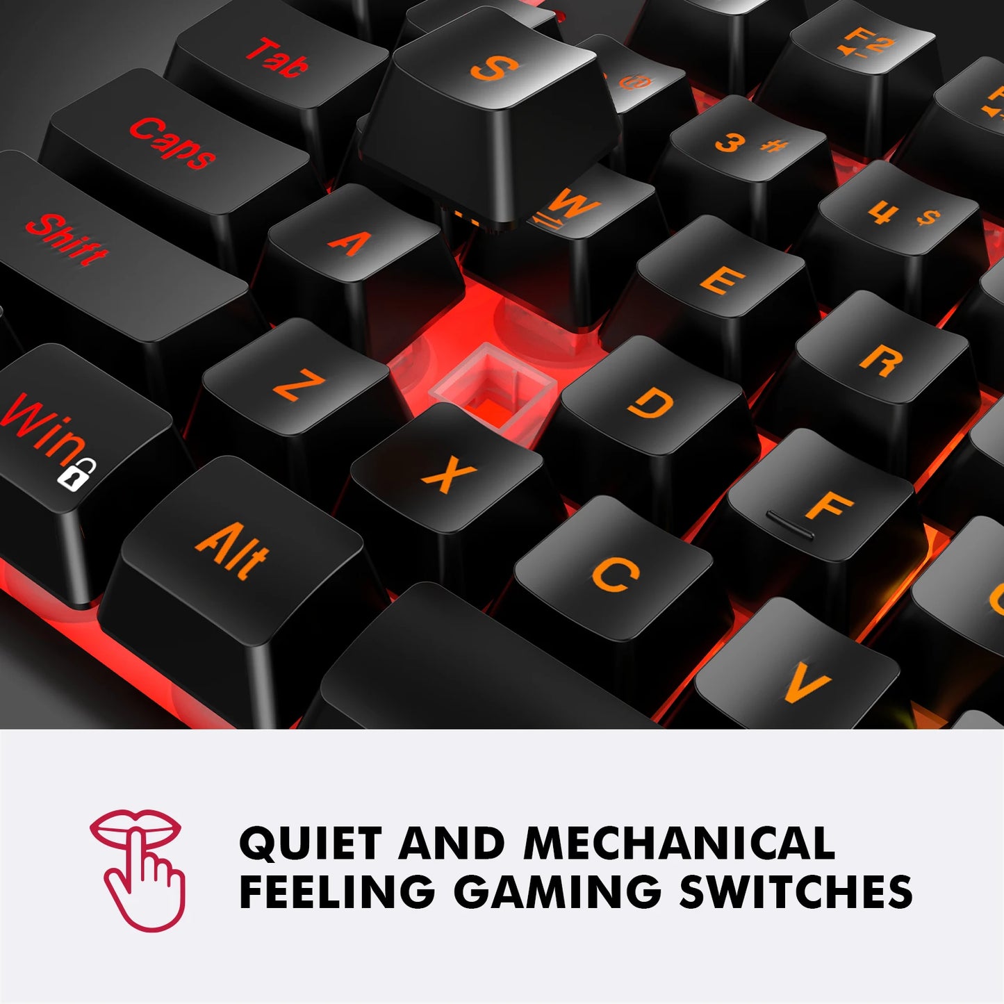 Gaming Keyboard, 104 Keys Wired, with RGB Backlit, for Windows Laptop PC black