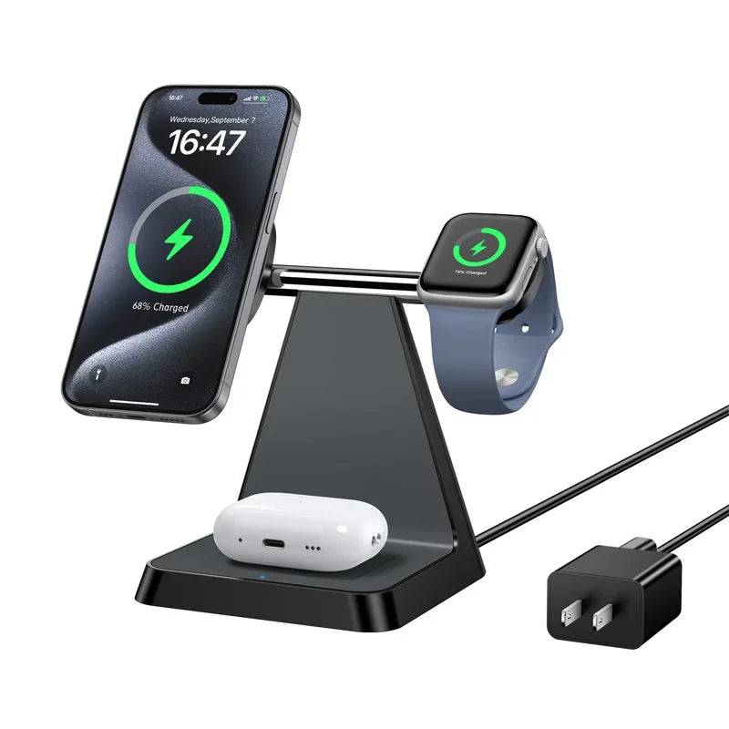 Magnetic Wireless Charger for iPhone -3-in-1 Magnetic