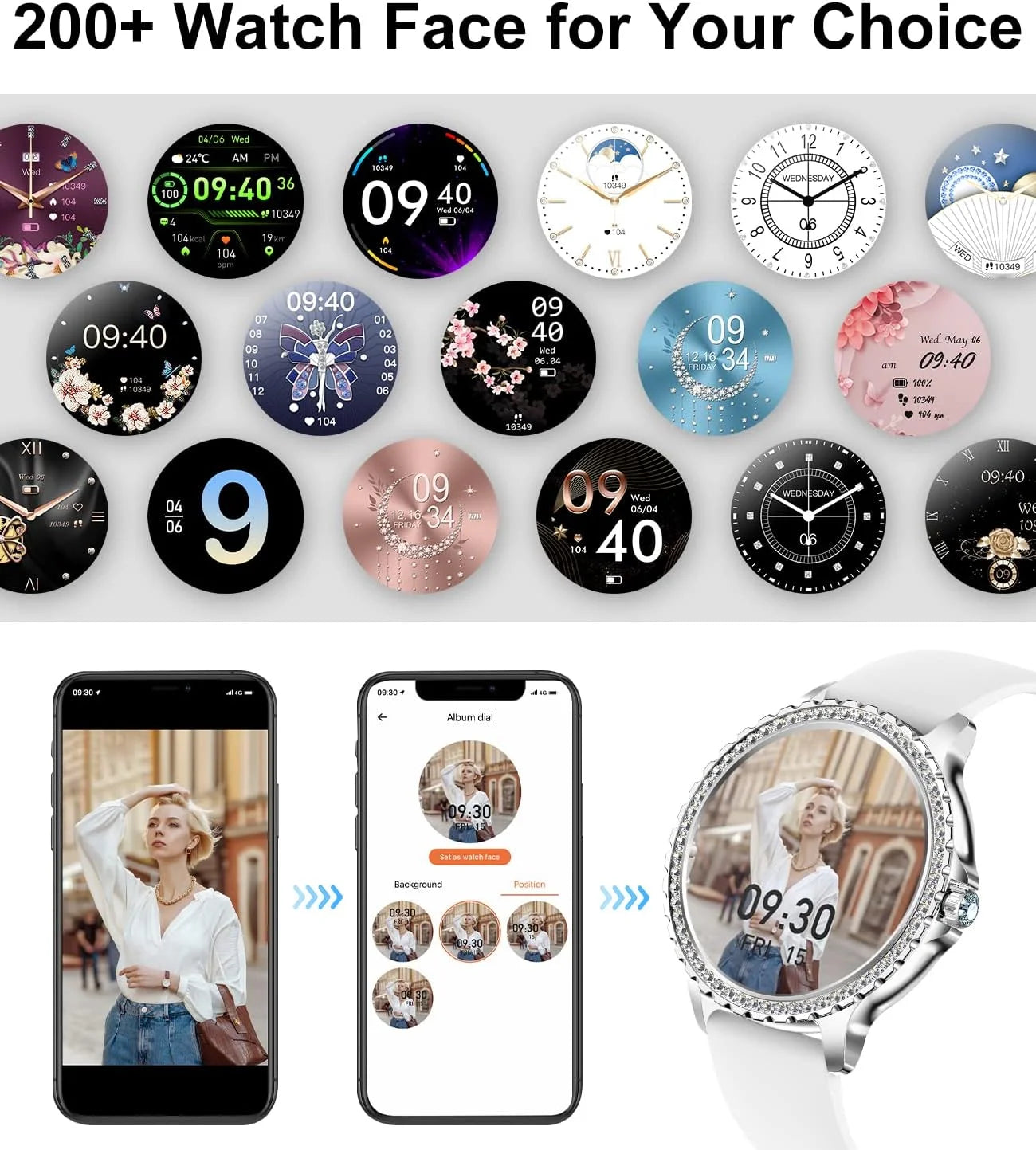Smart Watches for Women, HD Fitness Tracker Watch with Answer