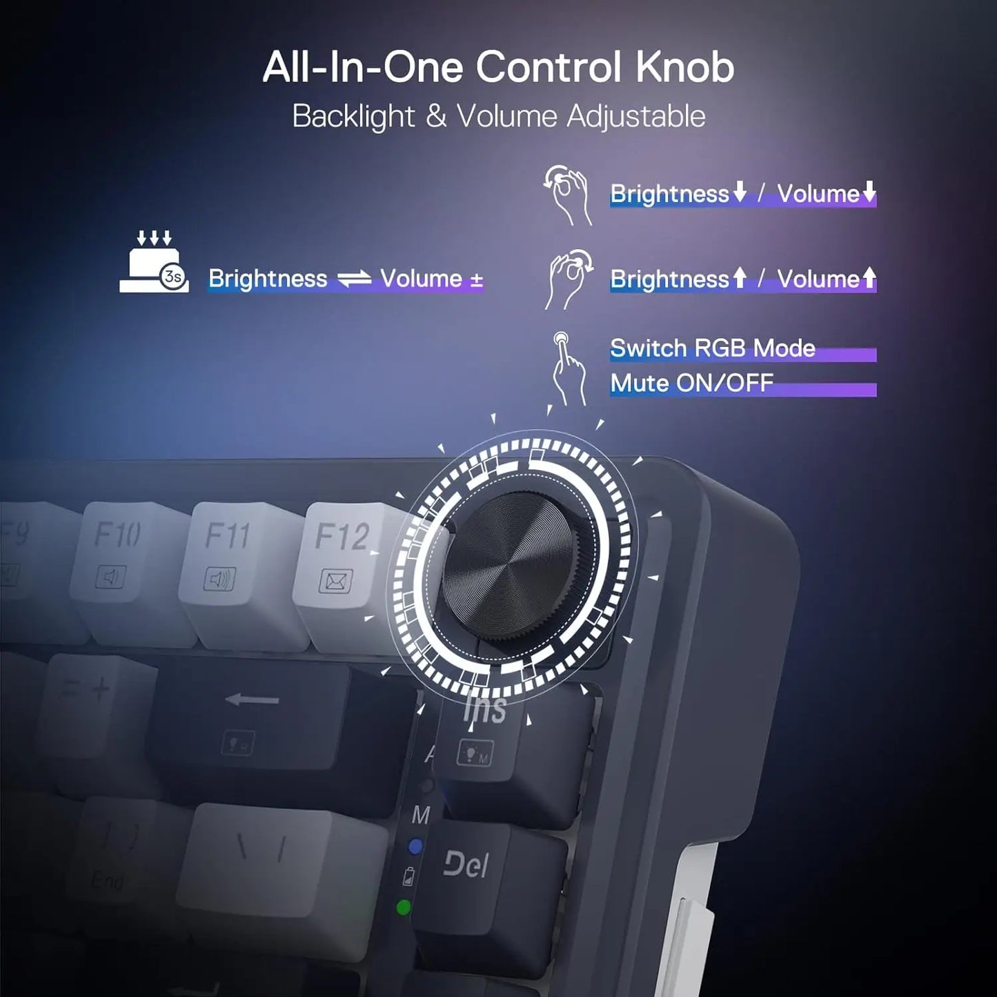 Redragon K673 PRO 75% Wireless Gasket RGB Gaming Keyboard,