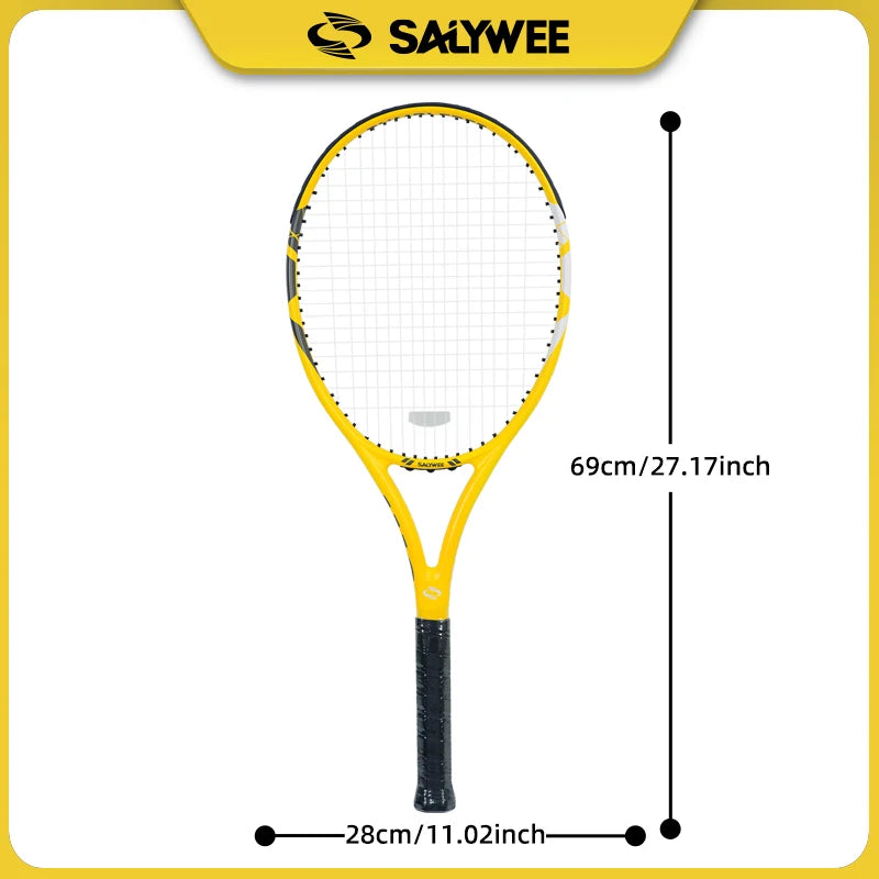 100% Full Carbon Fiber Tennis Racket 60lbs Pre-Strung, Overgrip