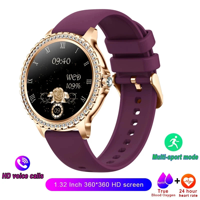Mijia Women Smart Watch True Blood Oxygen HD Screen Diamond Bracelet Bluetooth