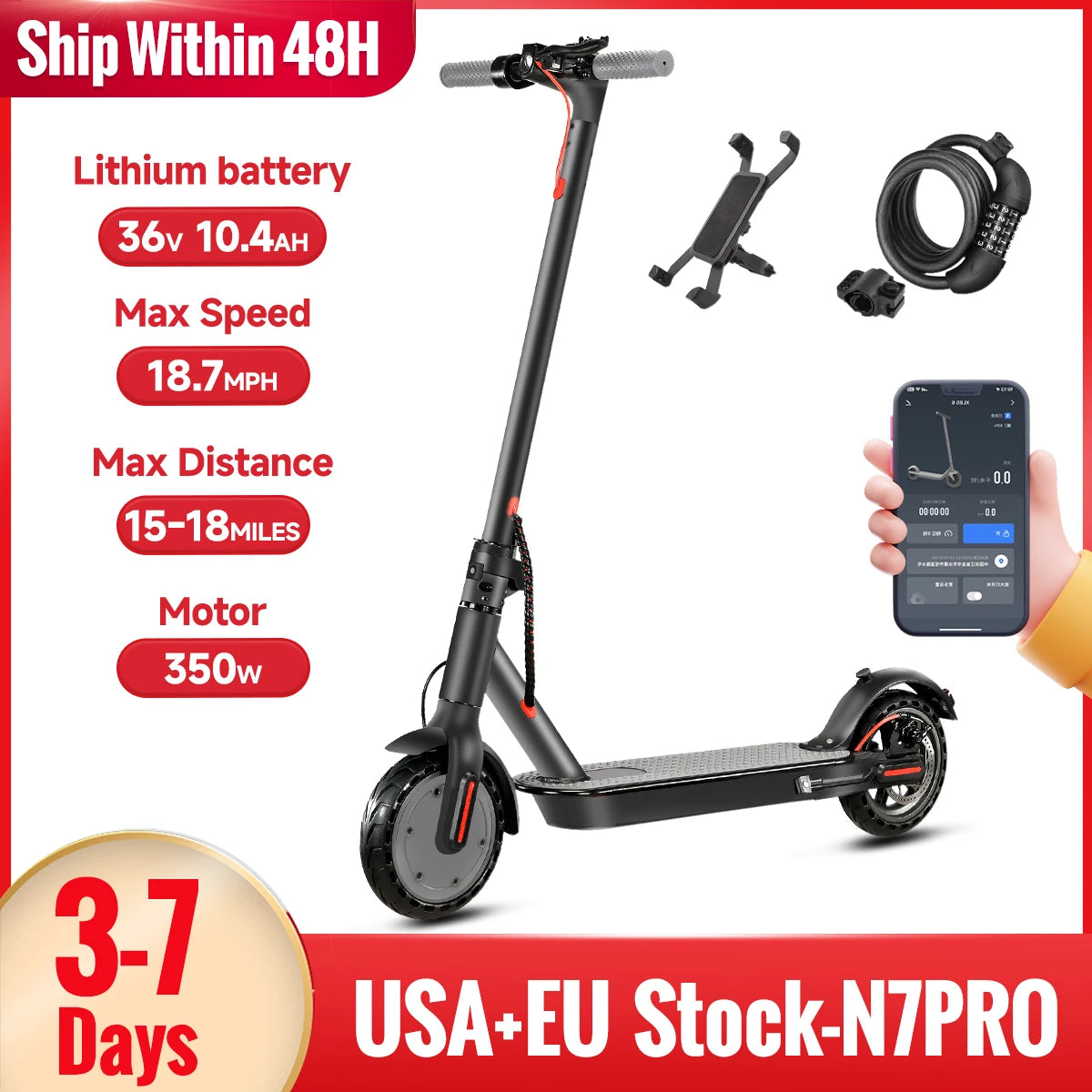 Electric Scooter Foldable Skateboard Hoverboard Kick Scooter 36v