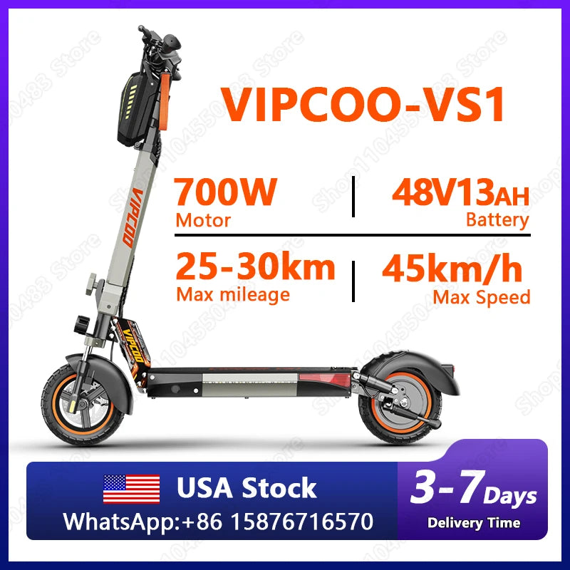 eScooter 700W Motor 48V13AH Battery Portable Folding Design