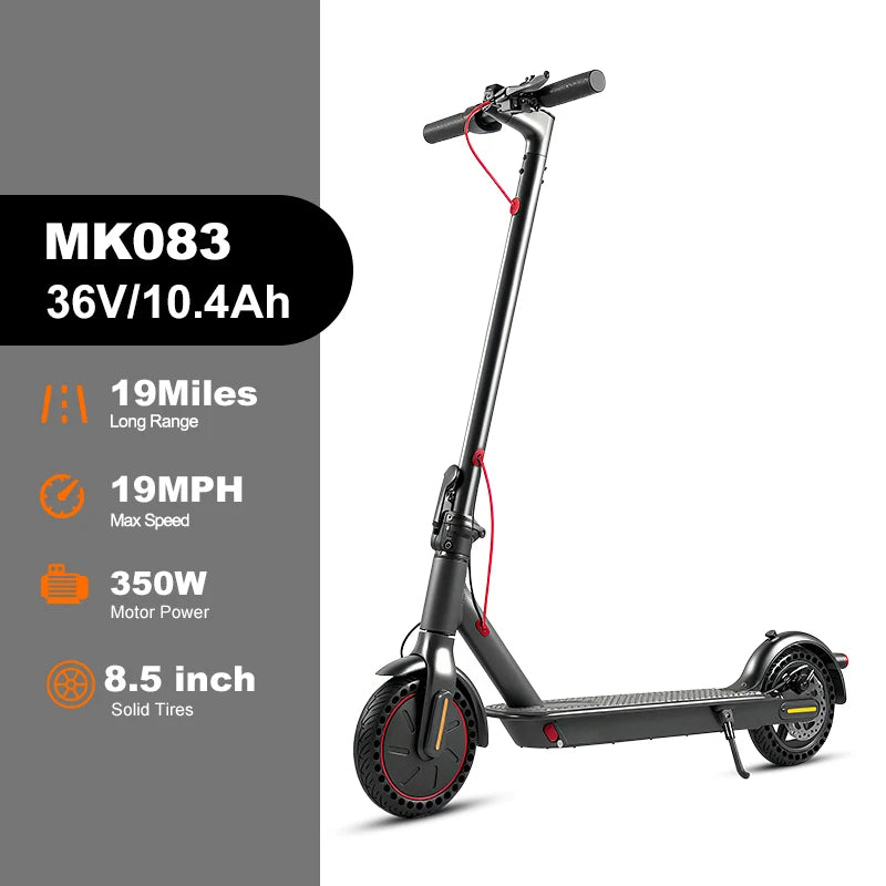 MK085 Pro Electric Scooter 350W 36V Max 19MPH Dual Shock Absorption 19Miles Long Range