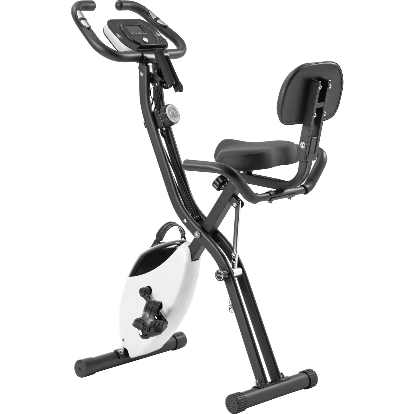 Metal Folding Exercise Bike Upright and Horizontal for Home Fitness