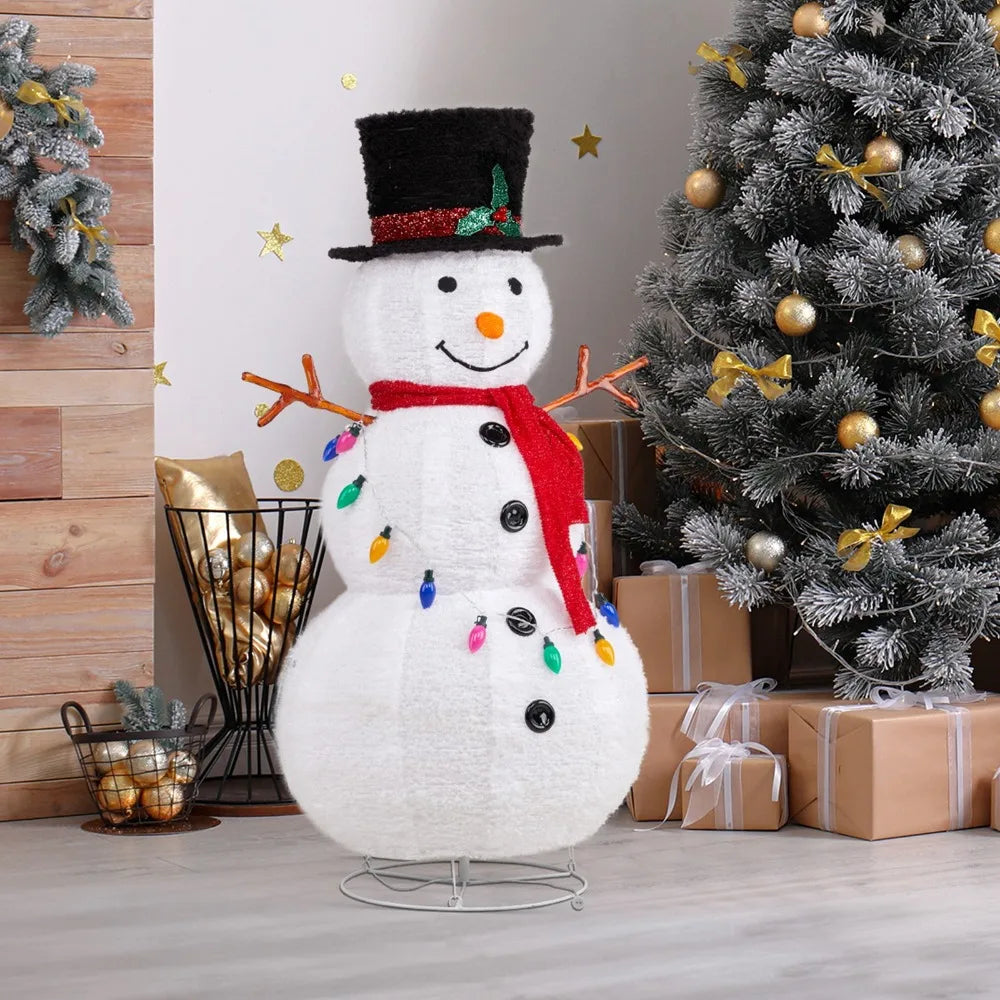 Christmas Snowman 4 FT with LED Lights for Garden Lawns Yard Holiday Decoration