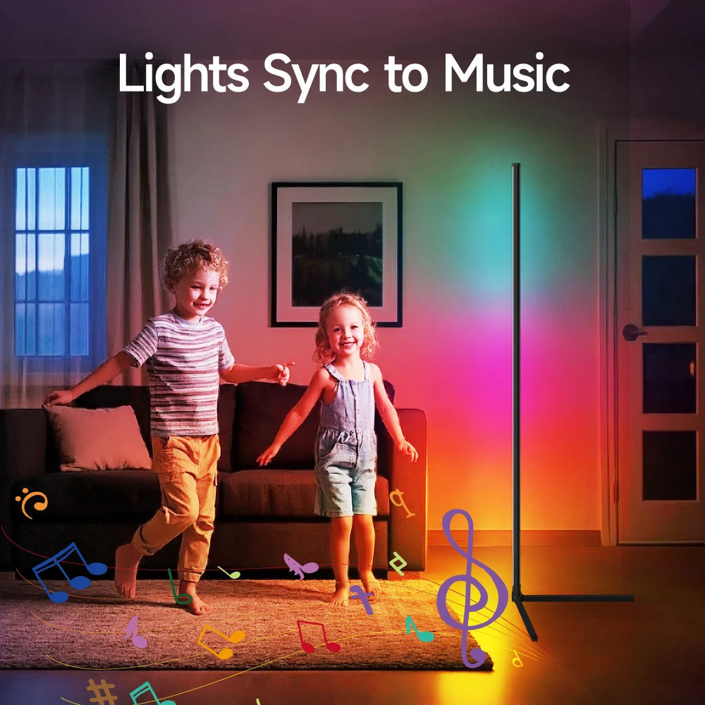KANTUTOE Smart Bluetooth LED Corner Floor Lamp Dimmable