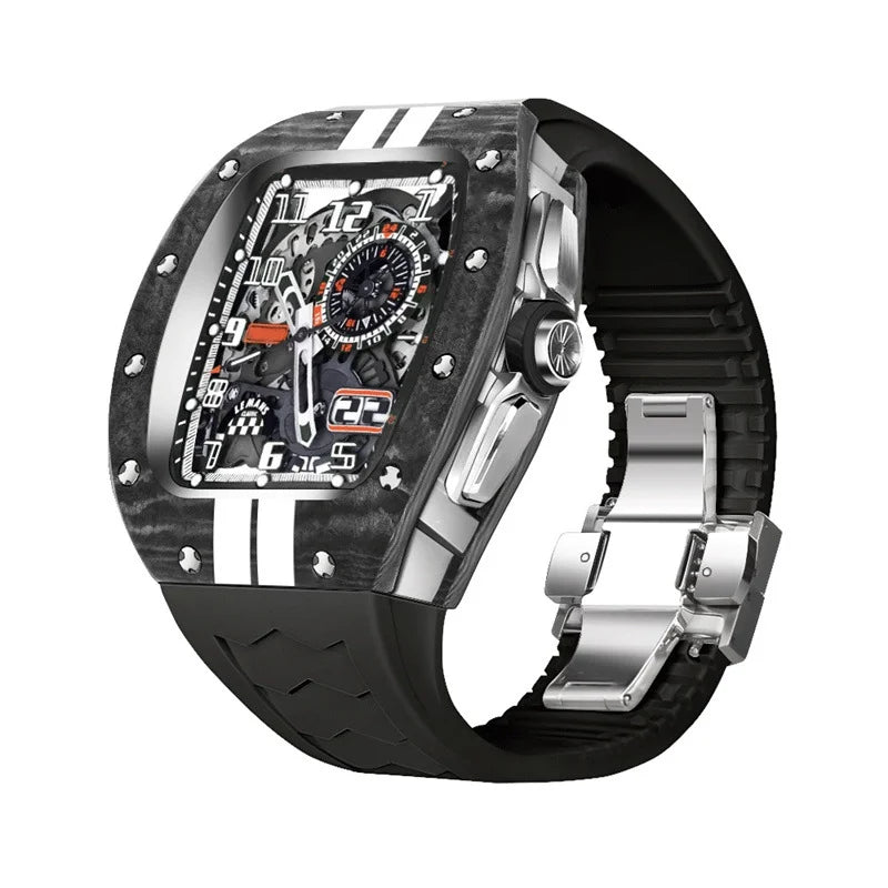 Luxury Carbon Fiber for Apple Watch 9 45mm Mod Kit