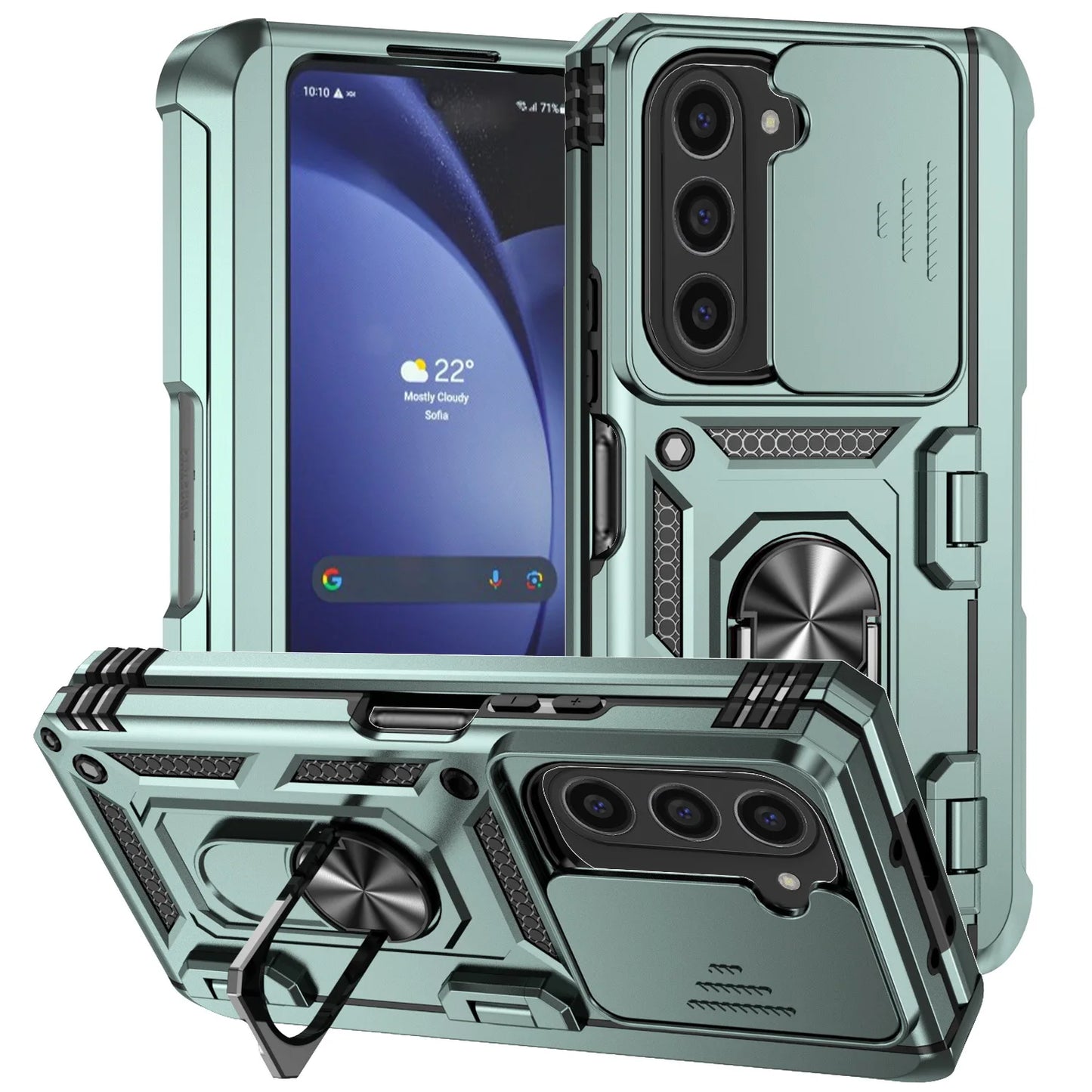 For Samsung Galaxy Fold 6 5 4 Phone Cases with Slide Lens Cover