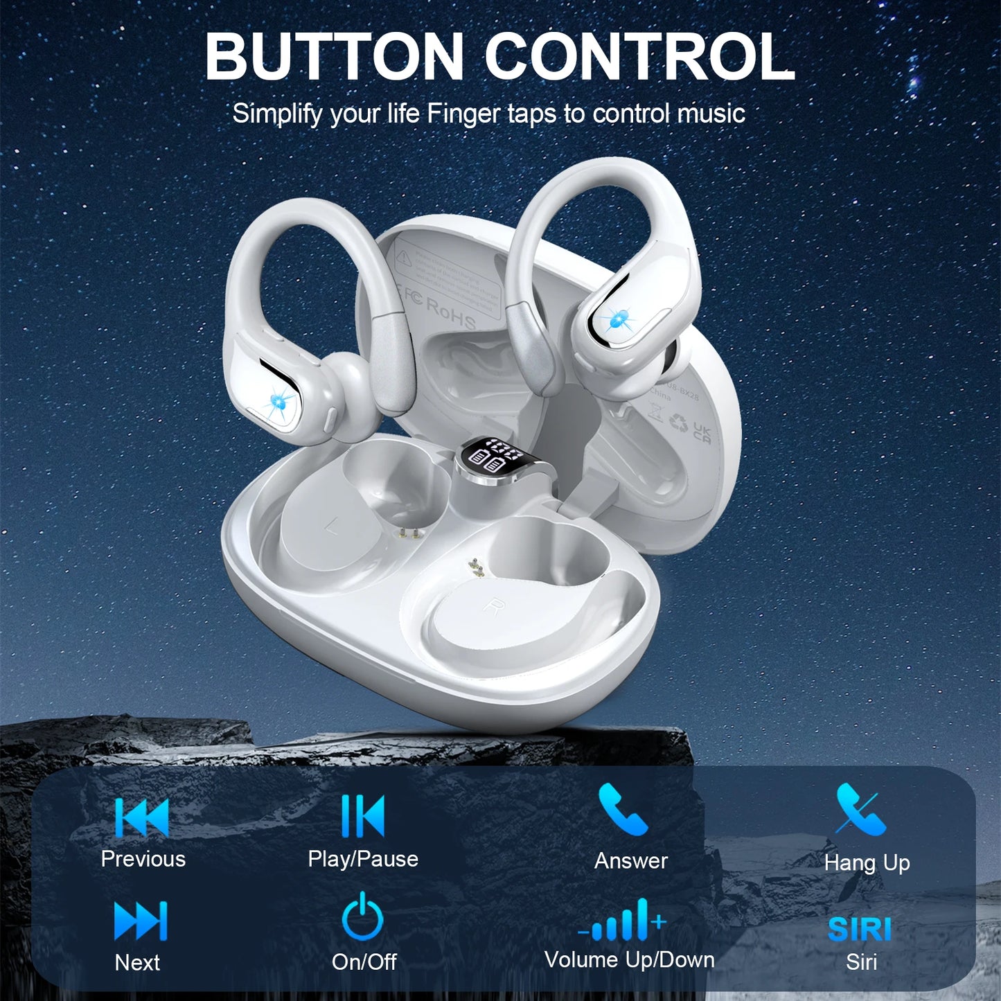 Wireless Earbuds, Bluetooth 5.3 Headphones Sport, Bluetooth Earbuds