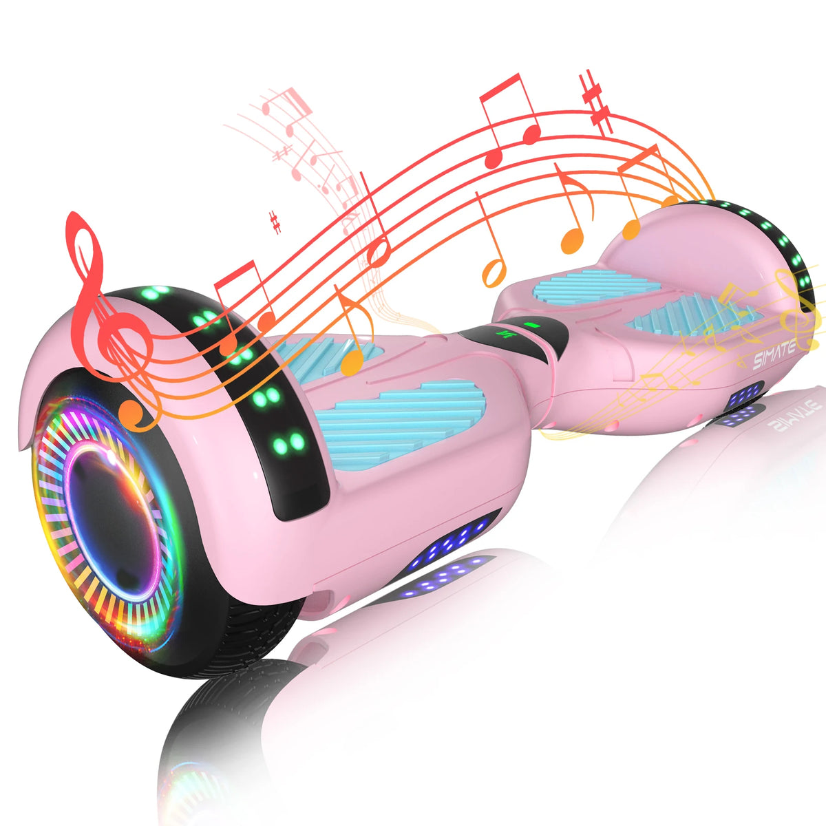 SIMATE Hoverboard With Bluetooth All Terrain LED Lights and APP Control, Gifts for Kids Adults Girls Boys, for All Ages, Self Balancing Scooter