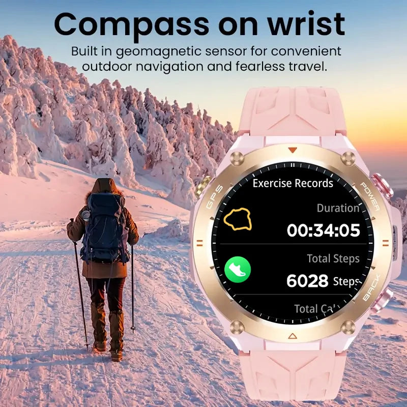 Built-in GPS Women's Smart Watch Bluetooth Call 1ATM Waterpro Military Sports