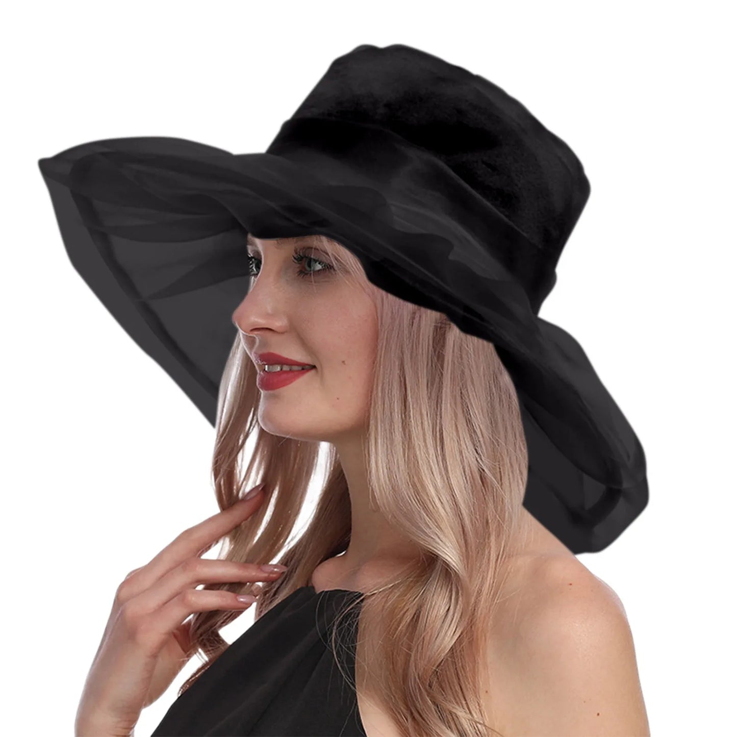 Elegant Women's Hat Stylish Foldable Beach Hat with Wide UV