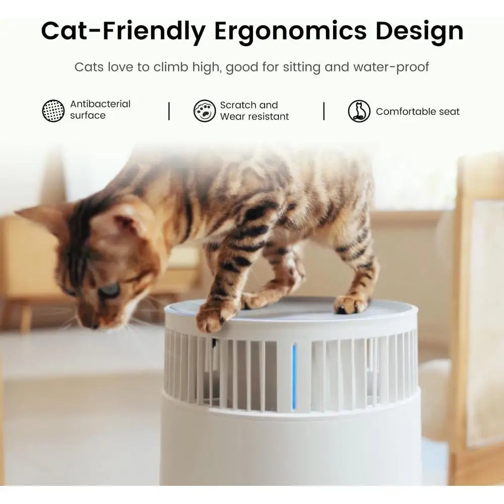 3-in-1 Pet Air Purifier HEPA Filter Cat Hair Dander Odor Dust Quiet Operation Large Room Air Cleaner 1644 Ft² Coverage