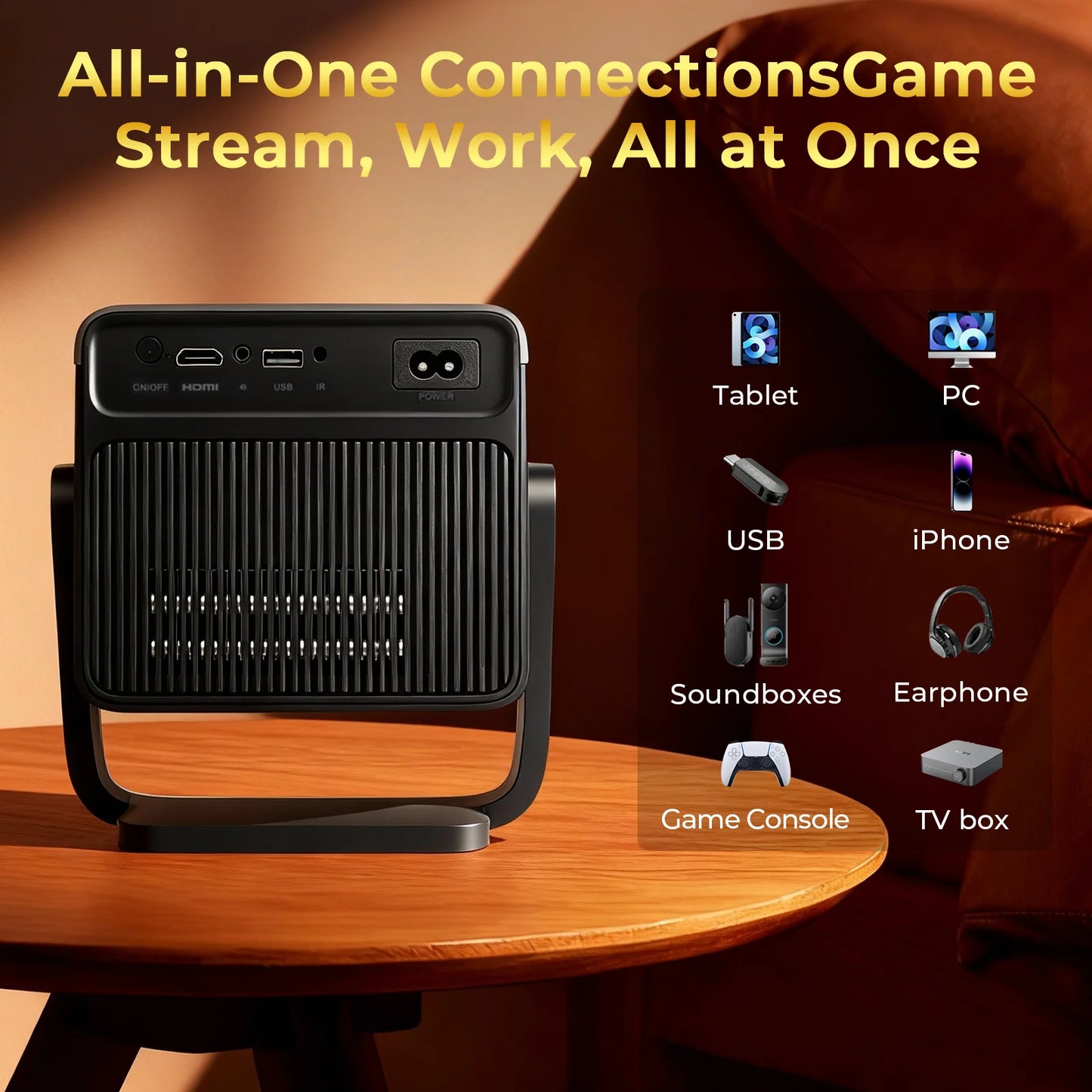 X7 Native 1080P Smart Projector 8K 4K Support/1000 ANSI/ with Android , Auto Focus