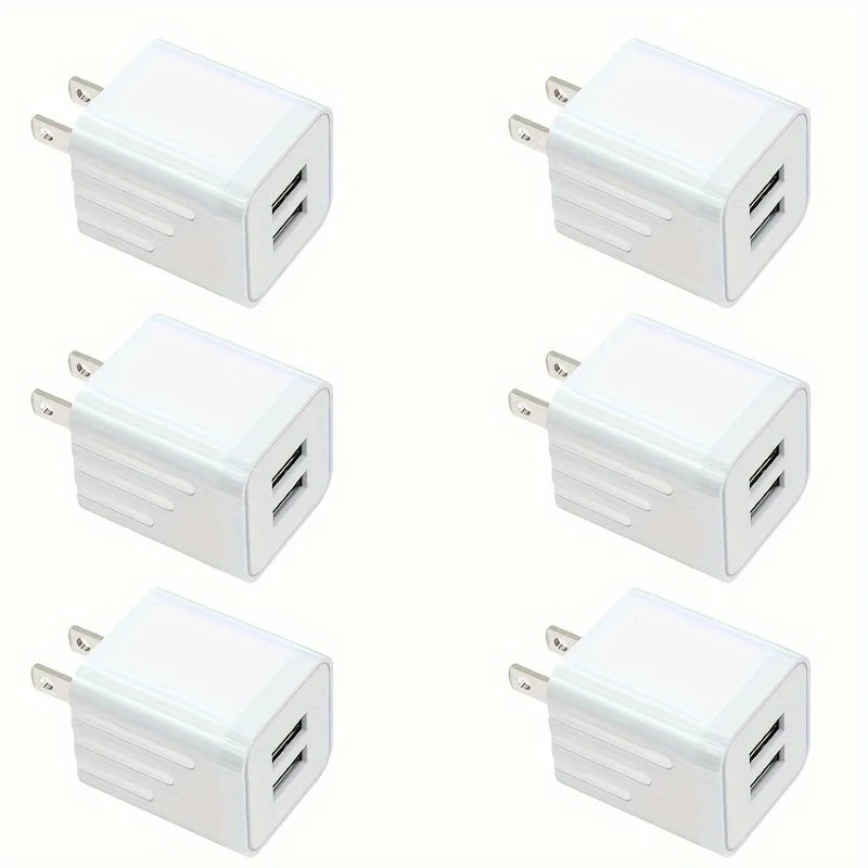 2.1A Dual Port USB Plug Power Adapter Charger Block Plug Cube