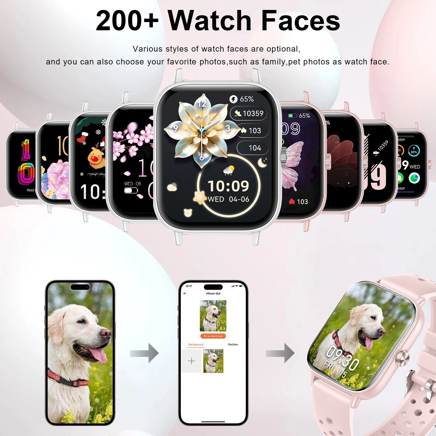 Smart Watch-Call & Message Alerts,1.85"Full Touchscreen Fitness Tracker