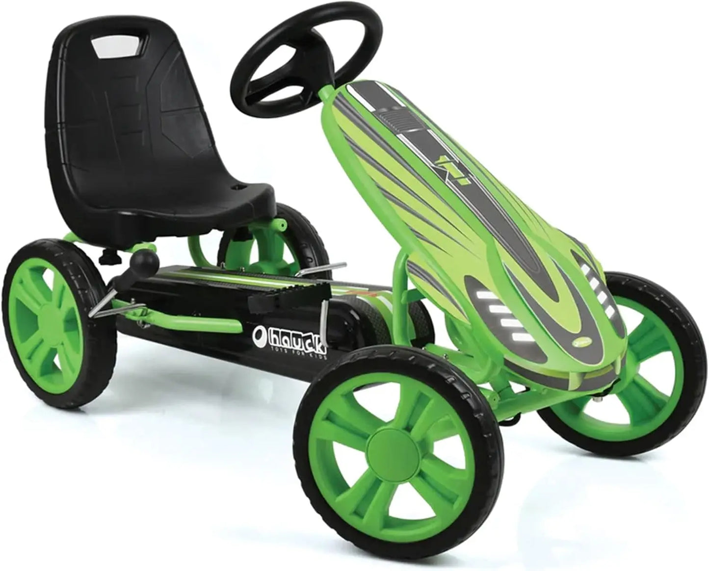 Speedster Pedal Go-Kart for Kids Ages 4-8 with Adjustable Bucket Seat,