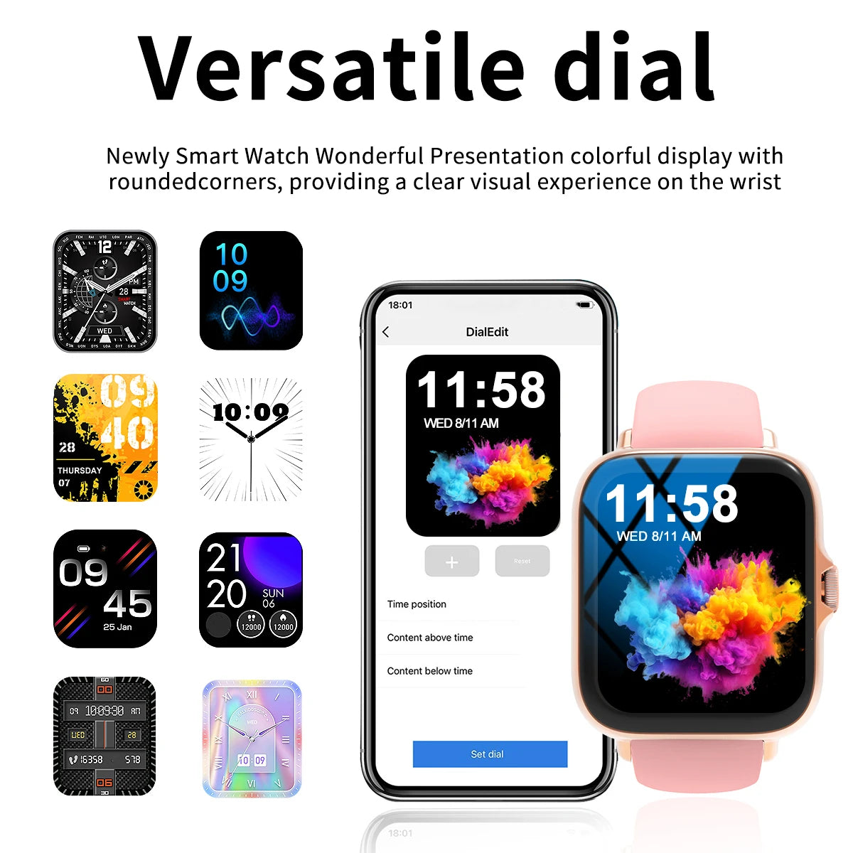 Smart watch with multiple sports modes, can make and receive calls,