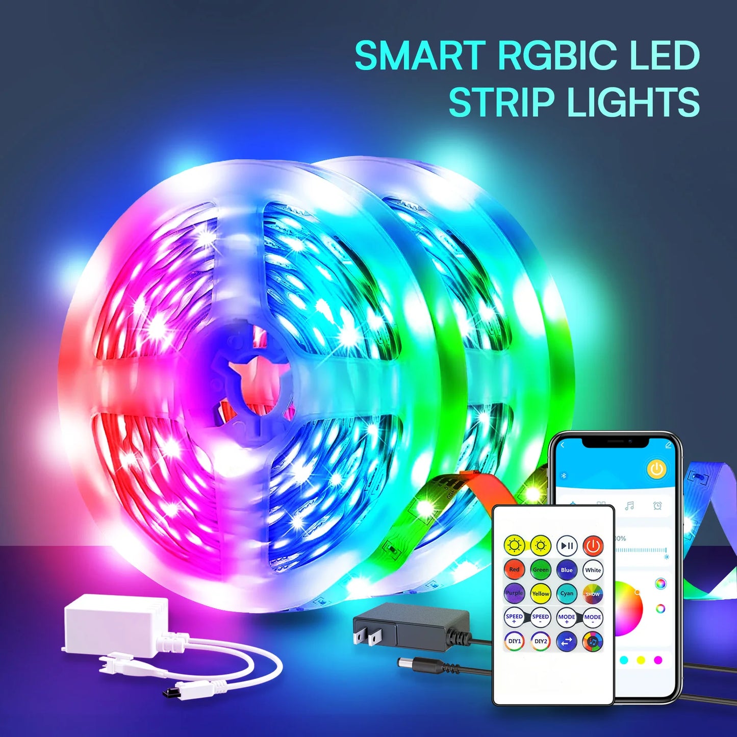 200ft smart LED light strip (2 rolls 100ft), bedroom color