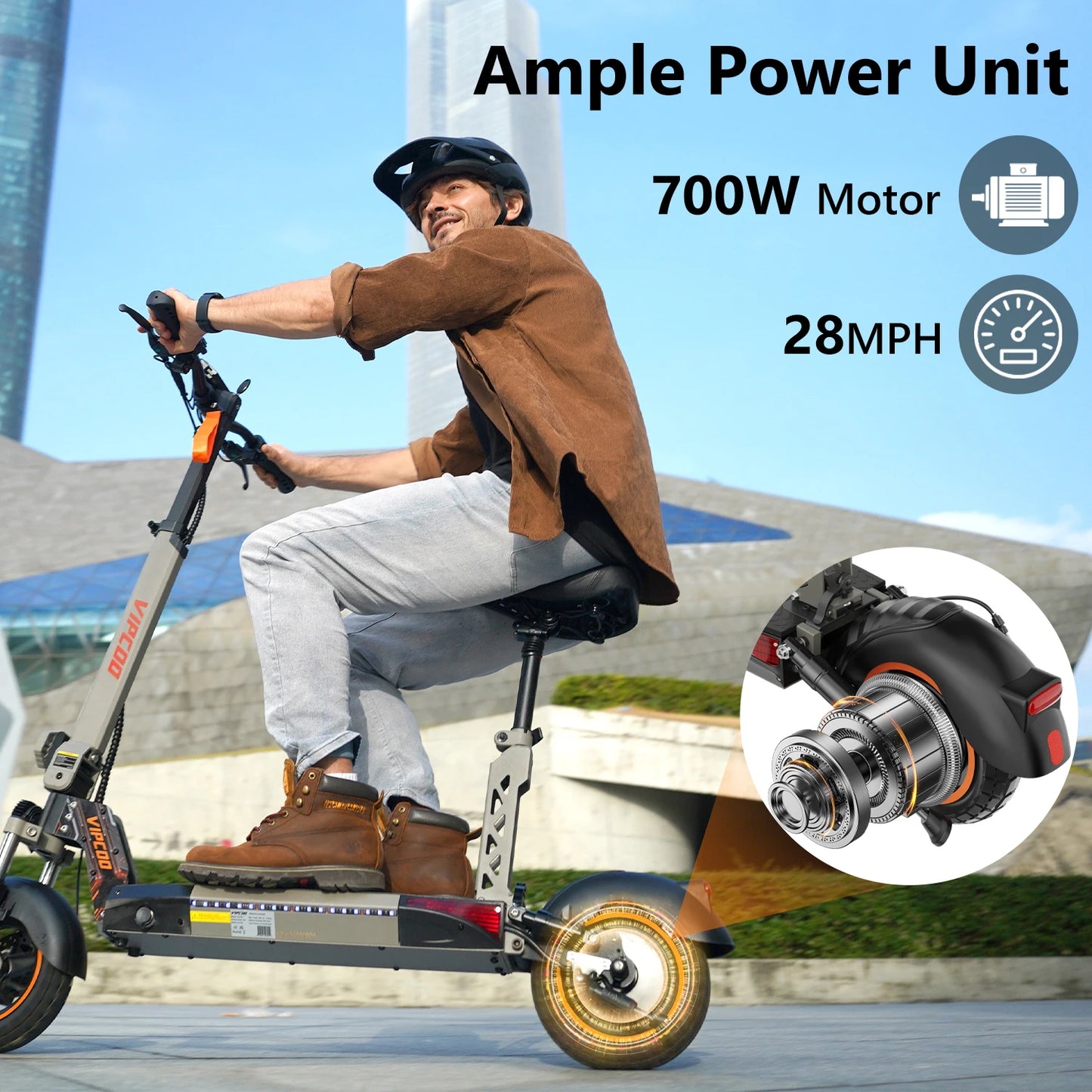 eScooter 700W Motor 48V13AH Battery Portable Folding Design