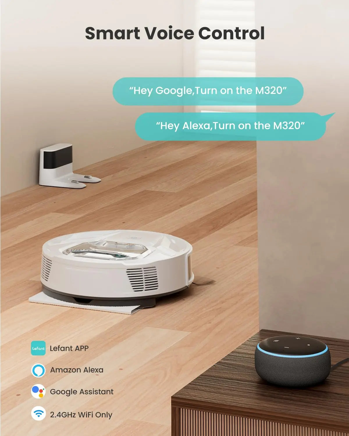 M320 Robot Vacuum Cleaner with Mop, 6000Pa Powerful Suction,