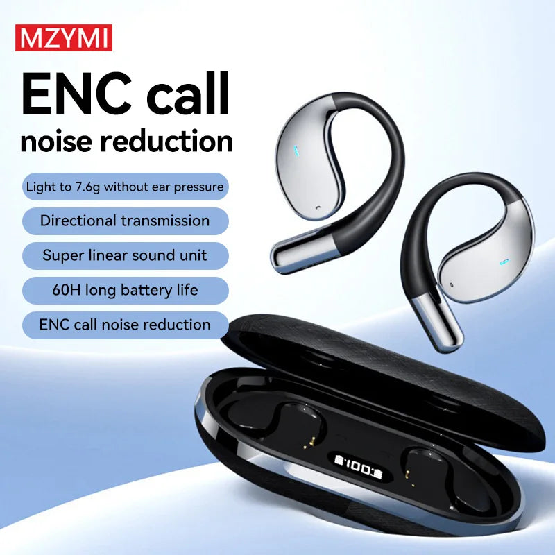AI Translation Wireless Earphone TWS Ear Hook Sport Running Bluetooth Headset