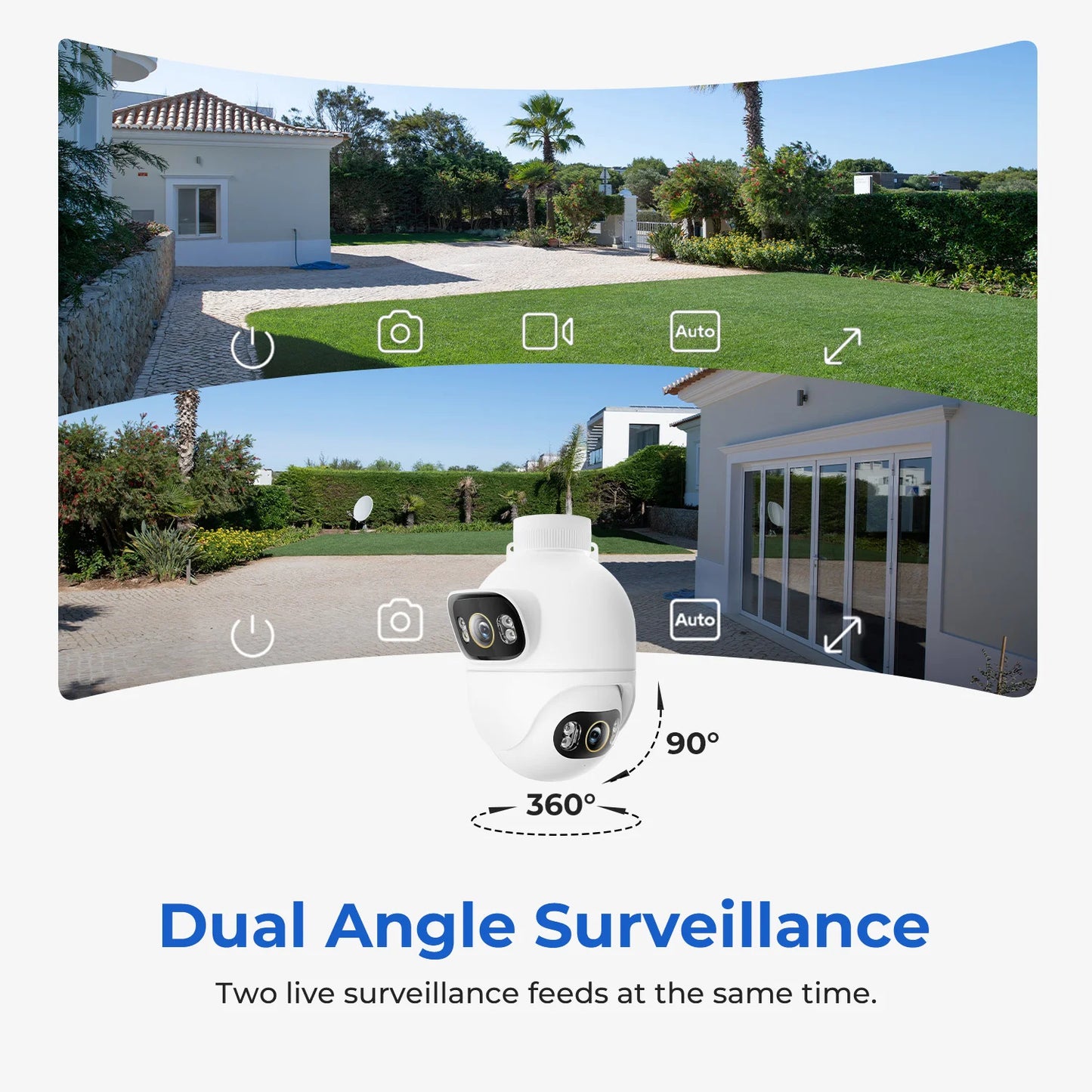 Outdoor Surveillance Camera Dual Lens 360°Colour Night Vision WiFi/LAN