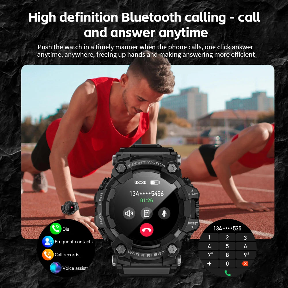 Rugged Sport Smart Watch ATTACK-GT Bluetooth Calls Colorful Waterproof Military