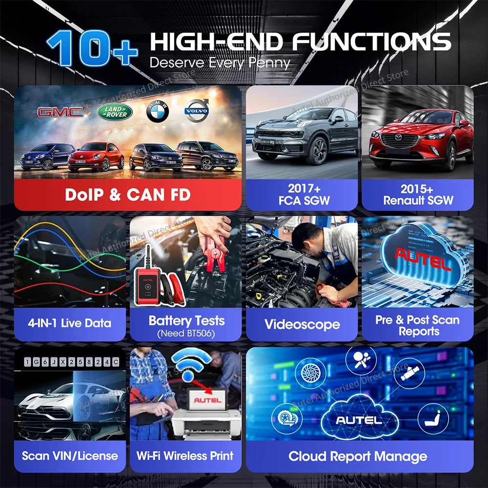 Car Diagnostic Tool 8-Inch OBD2 BiDirectional Scanner 40+ Service