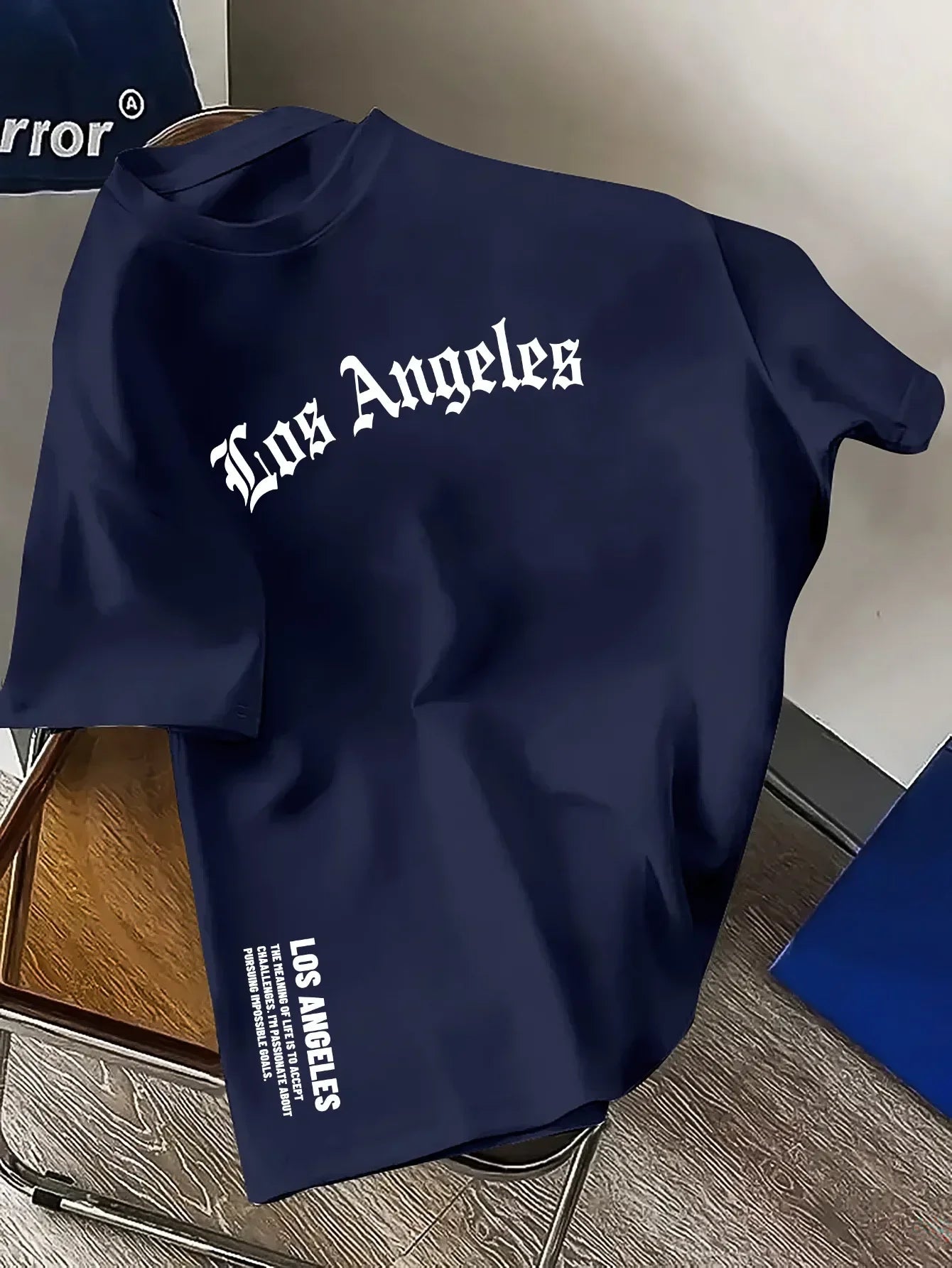 Men's Summer 100% Cotton Fashion Los Angeles Letter Printed Loose Large Casual