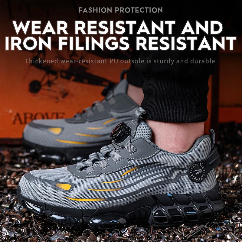 Breathable lace-free soft sole comfortable anti-smash insurance shoes