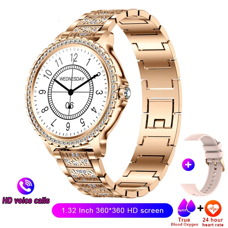 Mijia Women Smart Watch True Blood Oxygen HD Screen Diamond Bracelet Bluetooth