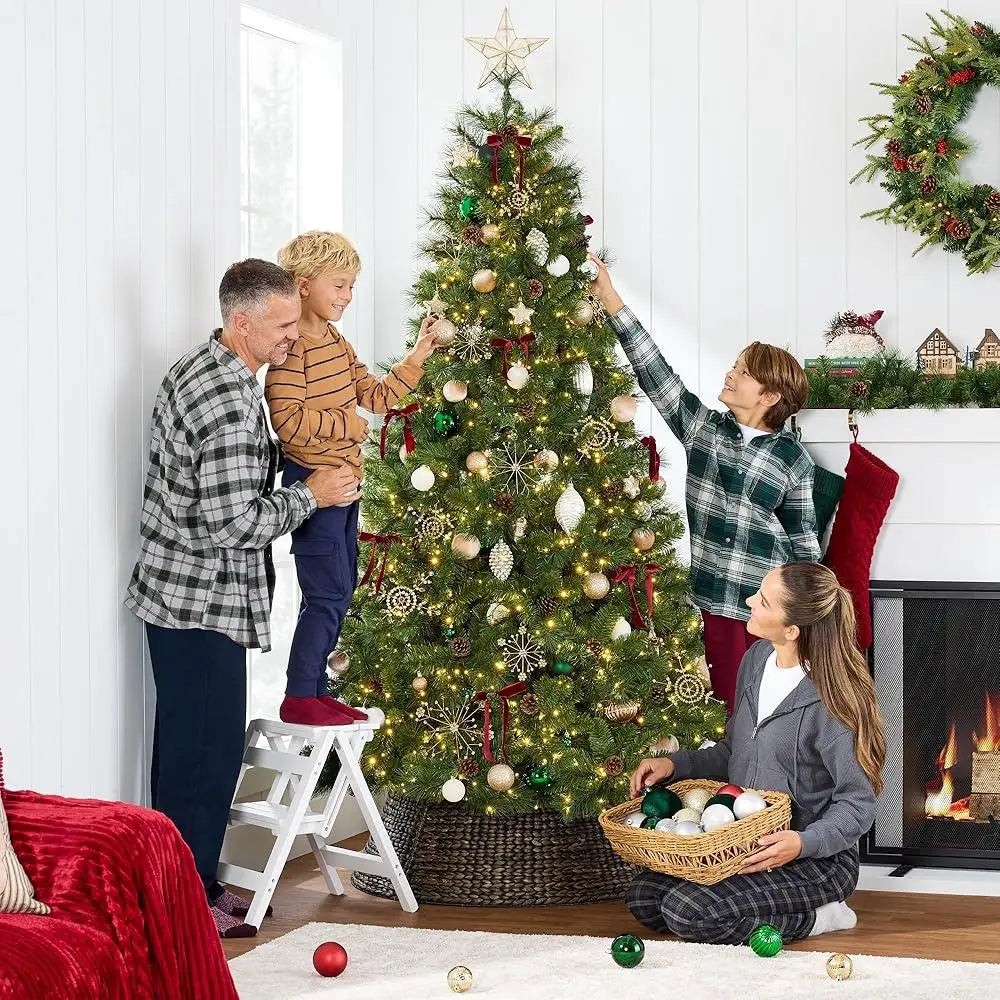 Pre-Lit Artificial Scotch Pine Christmas Tree 7.5ft with 1500 Twinkling Micro LED Lights Holiday Decor